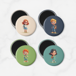Bahan Baku Fridge Magnet Button 75mm Original untuk Usaha Custom Pin dan Gift
